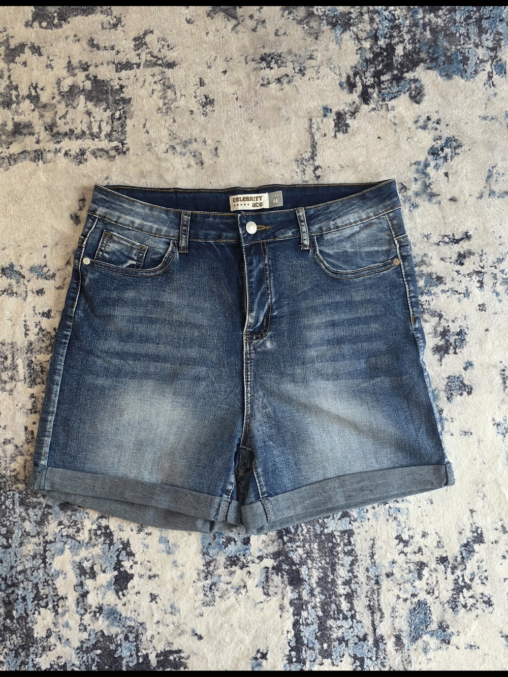 Celebrity Pink Medium Wash Denim Roll-Cuff Women's Shorts